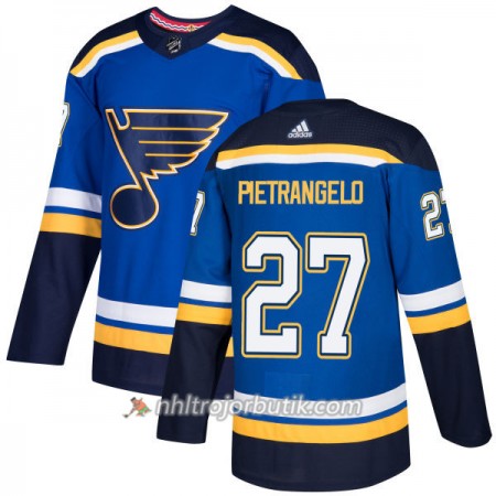 Män Ishockey St. Louis Blues Tröja Alex Pietrangelo 27 Adidas 2017-2018 Blå Authentic